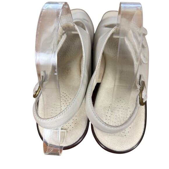 SAS Quatro Ivory Leather Slingback Comfort Sandals Shoes Open Toe USA Made 10 S - Picture 10 of 16